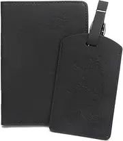 [CHUAN boutique] World Map Anti-Magnetic Passport Holder with Luggage Tag Passport Cover Label Multi-Function Travel Card Holder