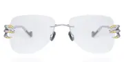 Anna-Karin Karlsson CLAW OPTICAL - PILOT White Gold Men's Glasses Silver Size Standard - Private Health Rebate - Blue Light Block Available
