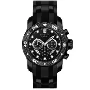 Invicta Men's Watch Pro Diver Quartz Chronograph Black and Silver Dial 35417