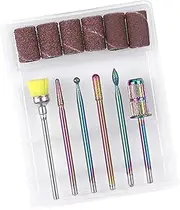 Abaodam 1Set Tungsten Alloy Nail Drill Bits Durable Polishing Machine Tool Set for Manicure and Multiple Specifications for DIY Nail Art Salon Use