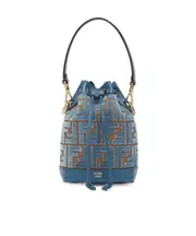 Fendi Mon Tresor Monogrammed Mini Bucket Bag One size light blue
