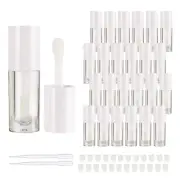 14Pcs Empty 6Ml Big Doe Foot Wand Lip Gloss Tubes for DIY Lipgloss, White round