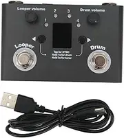 Drum Looper Pedal, 4 Storage Location 11 Minutes Recording Time Metal Phrase Loop Effect Pedal with Tuner, Guitar Bass Pedals Station