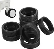 [GLSTOY] Wide Compatibility Suitcase Feet Protector Luggage Wheel Covers 8 Pack Black for Luggage Brands