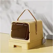 Enclosed Cat Litter Box with Front Door Cat Toilet with Lid Pull-Out Drawer Type Litter Pan with Plastic Scoop Litter Tray