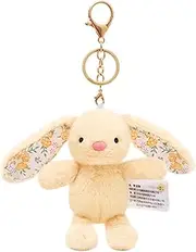 Bunny Key Chain Charm - Soft Pendant Plush Rabbit Bag Pendant - Lop-Eared Bunny Charm Cute Stuffed Animal for Key & Bag