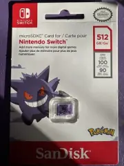 SanDisk 512GB Micro SD microSDXC Memory Card Nintendo Switch Pokemon Gengar (26c