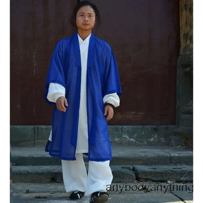 China Wudang Taoist Robe Martial Arts Kung Fu Performance Uniforms Tai Chi Veil