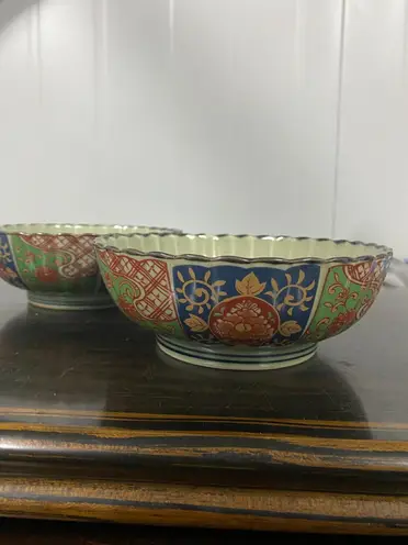 伊萬里　兎紋蓋付碗 上物・真物保証】伊万里色絵兎文蓋物碗 5客揃／江戸幕末期／共箱付き