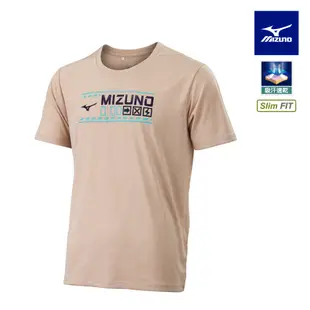 【MIZUNO 美津濃】Slim FIT 男款短袖T恤 32TAA50248（奶茶）