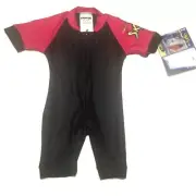 Radicool Skins Black Red One Piecw Rashguard Sz2T NWT