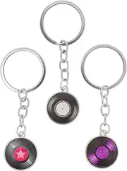 [GALPADA] Vinyl Records Keychains 3Pcs Retro Music Keychain Dj Vinyl Keychain Metal Vinyl Record Keychain Key Ring Backpack Pendant for Women Men Jewelry