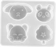 jojofuny 1pc Crystal Epoxy Ornament The Animal Animals Epoxy Resin Mold DIY Silicone Mold Ornament Mould White Silica Gel
