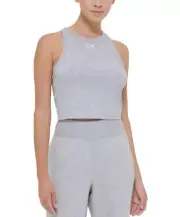 Calvin Klein Women's Basic Racerback Cropped TopPearl Heather Grey NWT