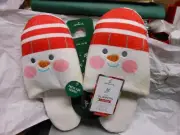Hallmark "Snowman Sound Plush Slippers" 2022 Size Adult L/XL NEW