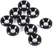 BE-TOOL M5 Countersunk Washer Anodized Aluminum Car Bolt Washer Black 10pcs