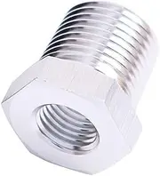 Aeroflow NPT Pipe Reducer 1/2 Inch to 3/8 Inch Silver (AF912-08-06S)