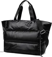 [SGLTY] Puffer Tote Bag,Women Large Designer Handbags, Winter Soft Puffer Shoulder Bag Women Yoga Fitness Bag Travel Bag
