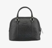 Gucci Micro GG Shima Dome Shoulder Bag Black 449663-BMJ1G-1000
