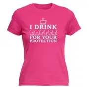 Alcohol Drink Coffee For Your Protection - Funny Novelty Womens T-Shirt T Shirt Tshirt