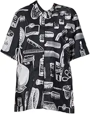 BATHVEVE Stylish Hairdressers Uniform with Pocket Design Comfortable Sleeve Work Clothes for Hair Cutting and Styling Practical and Skin Friendly Apparel for Professionals