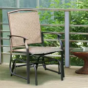 Costway2 Pieces Outdoor Single Glider Chair with Steel Frame for Pool, Patio