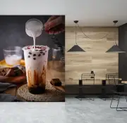 3D Pearl Tea G155 Bubble Tea Milk Tea Shop Wallpaper Wall Murals Self-adhesive