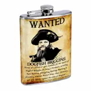 Vintage Pirate Ship D14 Flask 8oz Stainless Steel Hip Drinking Whiskey