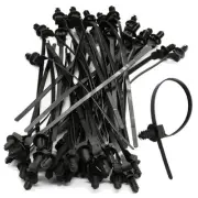50 Pack Cable Zip Ties, 8 Inch Nylon Push Mount Self Locking Cable Ties for