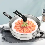 Large Honeycomb Wok Pan with Lid & Stainless Steel Steamer Cooking Pot Nonstick