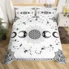 and Moon Bedding Set Twin Size Bohemian Mandala Comforter Cover Galaxy Starry