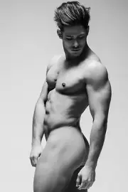 [K049] Handsome Man Cute Male Model Showing Off Body Physique Art Photography