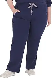 [DOLAN] District High Waisted 6-Pocket CORE Women's Scrub Pants, Wide Elastic Yoga Waistband, Straight Leg Fit