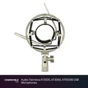 Silver Shock Mount fits Audio-Technica AT2035, AT2050, ATR2500 USB Microphones