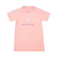 在飛比找PChome24h購物優惠-KANGOL 童裝 洋裝 粉 黃LOGO 休閒 622415