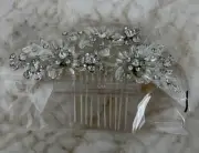 Silver Bride Wedding Hair Comb Crystal Bridal Hair Piece Rhinestone Wedding