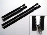 Zip, Zipper, Standard Puller, Open End, Separating, Medium, Metal, YKK, Black