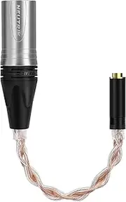 Geekria 4-Pin XLR Balanced Male to 4.4mm Balanced Female Headphones Audio Adapter Cable, OCC Copper Silver Plated Upgrade Conversion Cord, Compatible with Amplifiers, Microphones (20cm/8'')