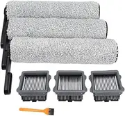 Replacement Brush Roller, Vacuum Filter for Tineco S5 Roller Brush High Efficiency Particulate Air Filter with Cleaning Brush, Includes 3 Main Brush 3 Filters, 1 Cleaning Brush