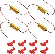 4PCS Load Resistor 50W 6Ohm LED Turn Signal Resistor Flasher Adaptor Flash Fix Error for LED Turn Signals LED Headlight Bulbs License Plate Light Fog Light DRL