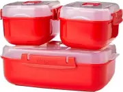 Sistema Heat Eat Microwave Containers Stackable Lunch Boxes with Clip-Close Li