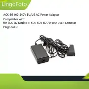 ACK-E6 100-240V EU/US AC Power Adapter for EOS 5DII 7D 60D DSLR Cameras