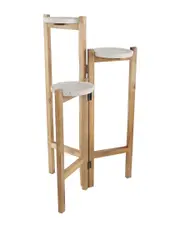 Flora Bunda 30in Terrazzo Wood 3-Tired Planter Stand