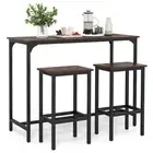 3-Piece Dining Table Set 120cm Counter-Height Kitchen Table & 2 Bar Stools