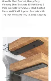 Shelf Bracket, Heavy Duty Floating Shelf Brackets 10 inch Long, 6 Pack Brackets