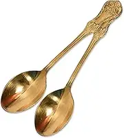 HOKOYA Brass Spoon Set of 2 for Serving