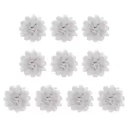 10Pcs 3.9" Chiffon Flowers Fabric Flower Sewing Fabric Appliques Gray