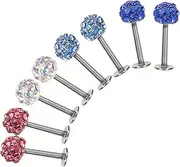 [COLLBATH] Modest Tragus Earrings 8pcs Cartilage Earrings Studs Stylish Piercing Jewelry for Women