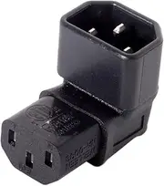 CY IEC Male C14 to IEC Female UP Direction Right Angled 90 Degree C13 Power Extension Adapter