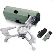 Camping Cassette Stoves Portable Folding Camp Gases Burners Stoves 2600W with Carrying Bag for Outdoor Cooking Pincnic Backpacking Hiking Green